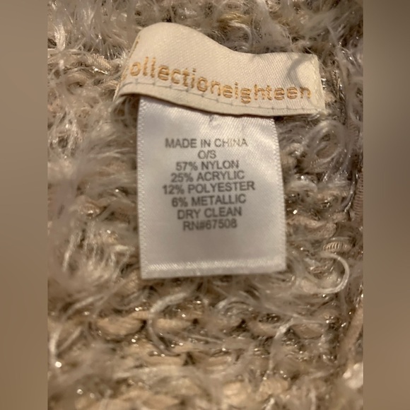 Collectioneighteen Soft Cream with Silver Sparkles Infinity Scarf - Picture 2 of 2